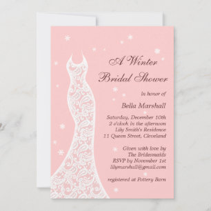Invitation de la nuptiale Lacy Pink Winter