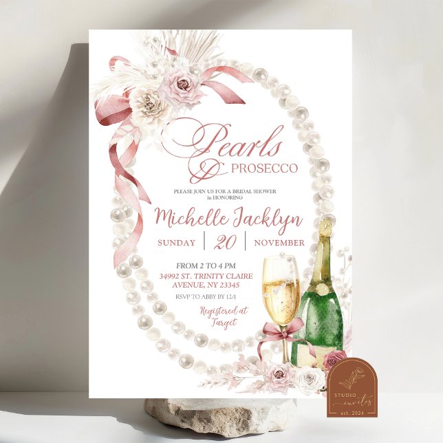 Invitation de la nuptiale Pearl Boho (Créateur téléchargé)