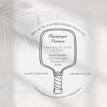 Invitation de la nuptiale Pickleball & Prosecco
