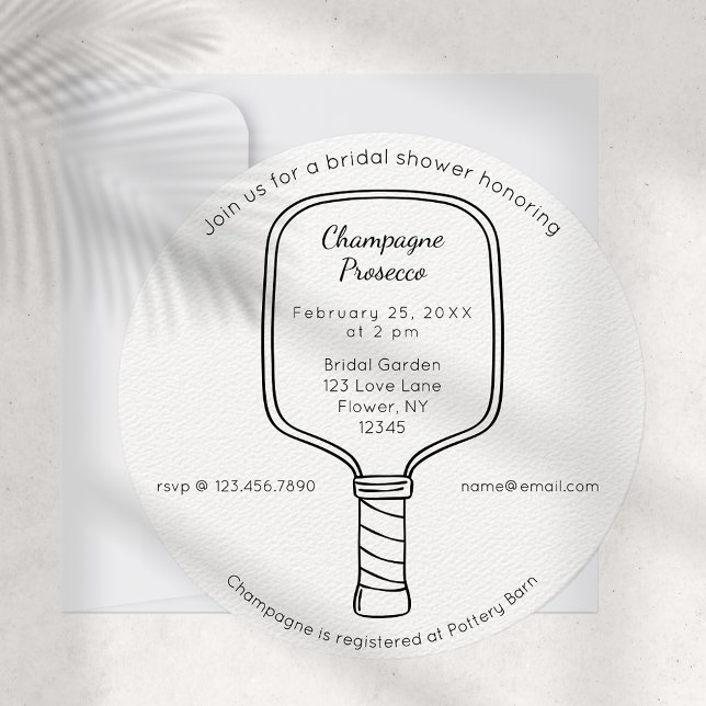 Invitation de la nuptiale Pickleball & Prosecco (Créateur téléchargé)