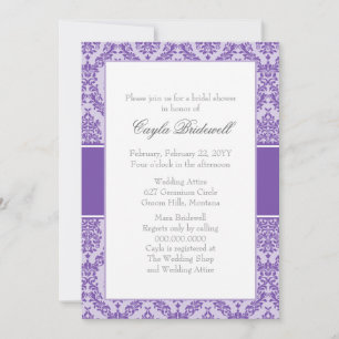 Invitation de la nuptiale Royal Purple Damask