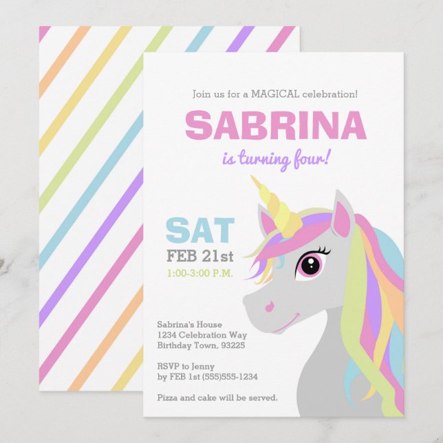 Invitation de la partie Anniversaire de enfant Rai (Devant / Derrière)