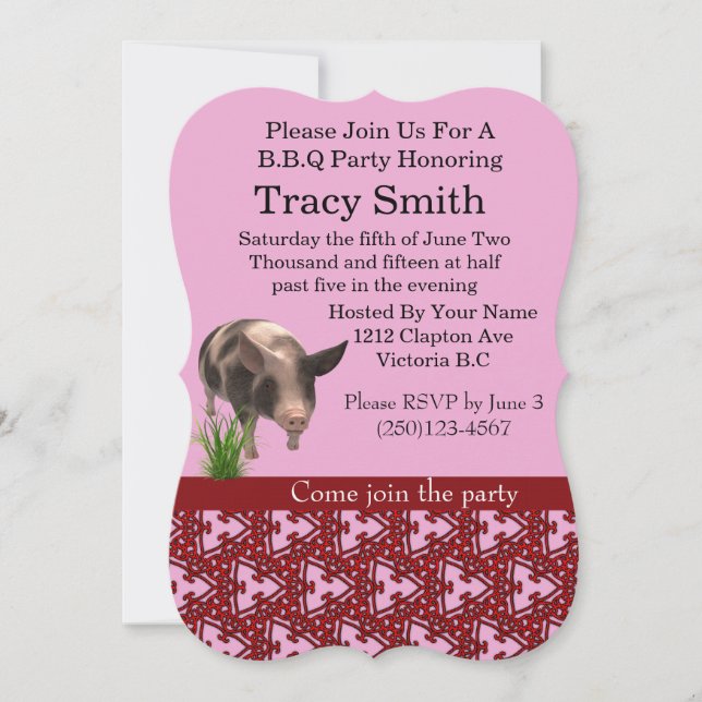 Invitation de la partie B.B.Q (Devant)