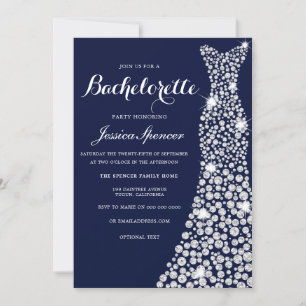 Invitation de la partie Bachelorette Bleue Bleu Ma