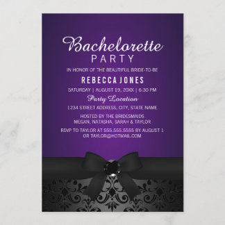 Invitation de la partie Black & Purple Bow