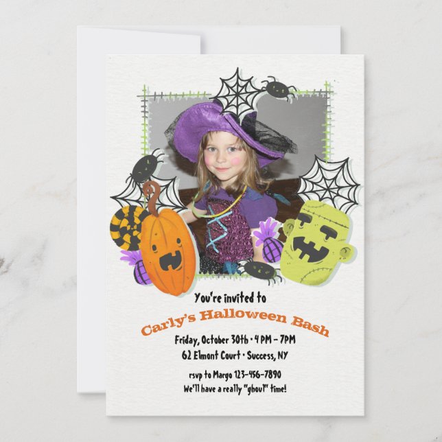 Invitation de la partie cadre d'Halloween (Devant)