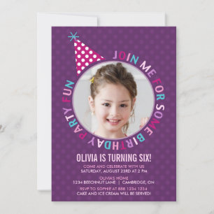 Invitation de la partie Casquette Anniversaire de
