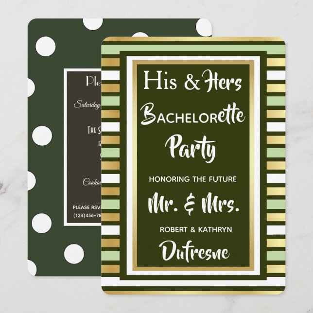 Invitation de la partie combinée (Devant / Derrière)