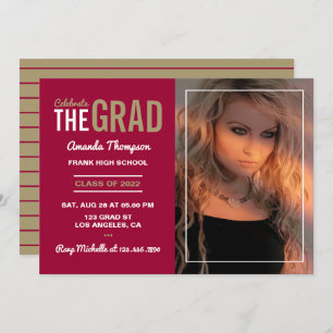 Invitation de la partie Crimson and Gold Graduatio