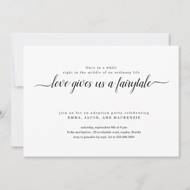 Invitation de la Partie d'adoption (Devant)