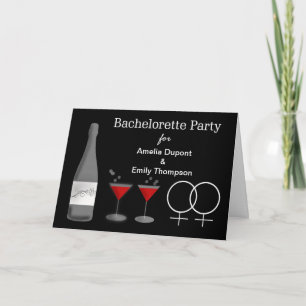 Invitation de la partie de bachelorette lesbienne 
