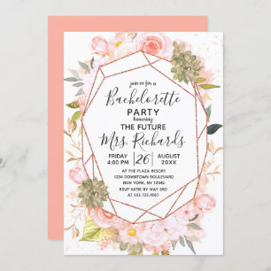 Invitation de la partie de bachelorette Rose et de
