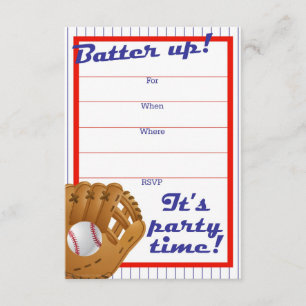 Invitation de la partie de baseball Batter Up