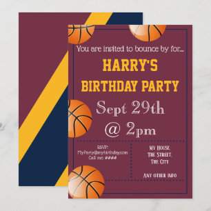 Invitation de la partie de basket-ball