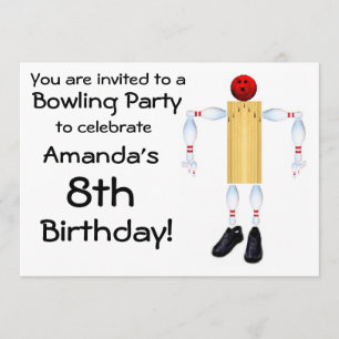 Invitation de la partie de bowling d'anniversaire