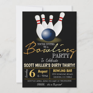 Invitation de la partie de bowling pour adultes