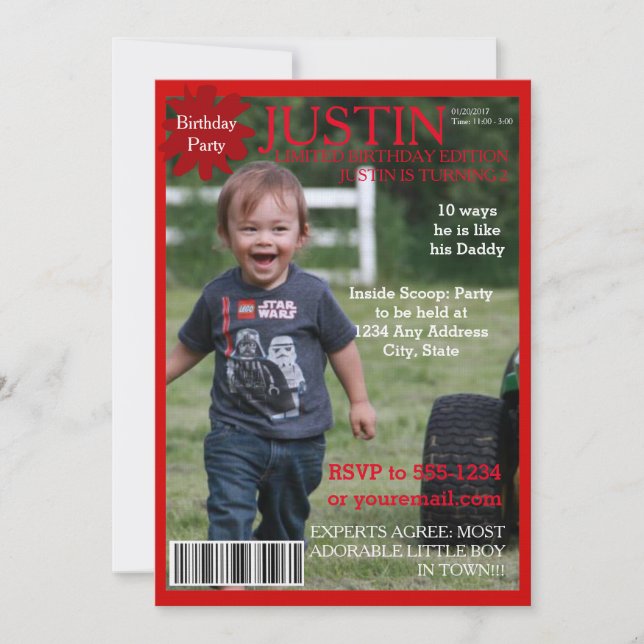 Invitation de la partie de couverture de magazine  (Devant)