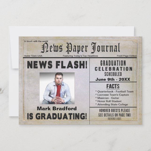 Invitation de la partie de diplôme - Personnaliser (Devant)