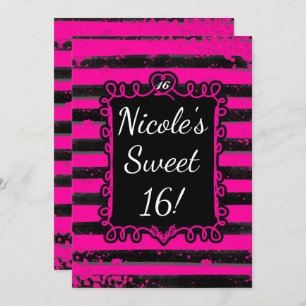 Invitation de la partie de glam Grunge noir et ros