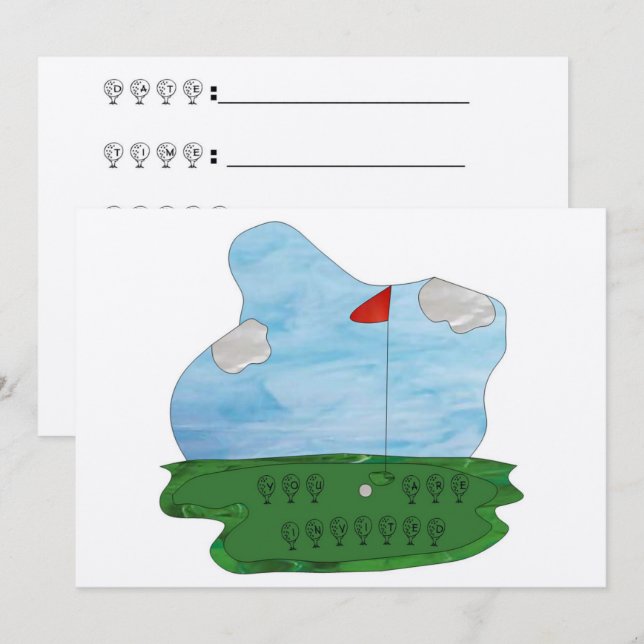 Invitation de la partie de golf de StainGlass (Devant / Derrière)