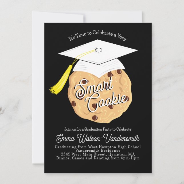 Invitation de la partie de graduation de cookies i (Devant)