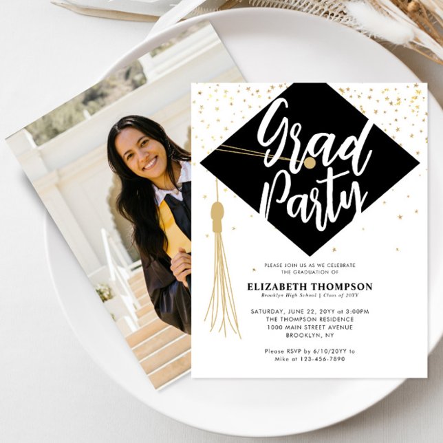 Invitation de la partie de graduation de la photo  (Créateur téléchargé)