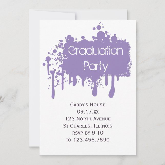 Invitation de la partie de graduation de peinture  (Devant)