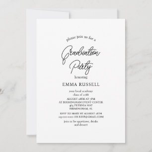 Invitation de la partie de graduation de script mo