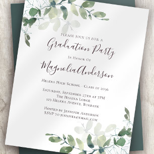 Invitation de la partie de graduation Eucalyptus b