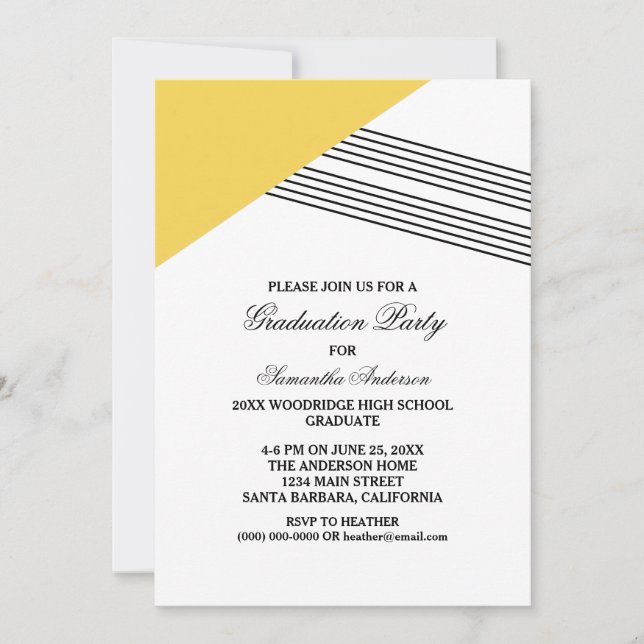 Invitation de la partie de graduation géométrique  (Devant)