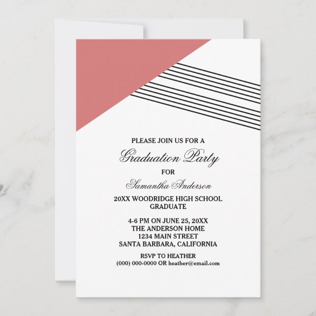 Invitation de la partie de graduation géométrique  (Devant)