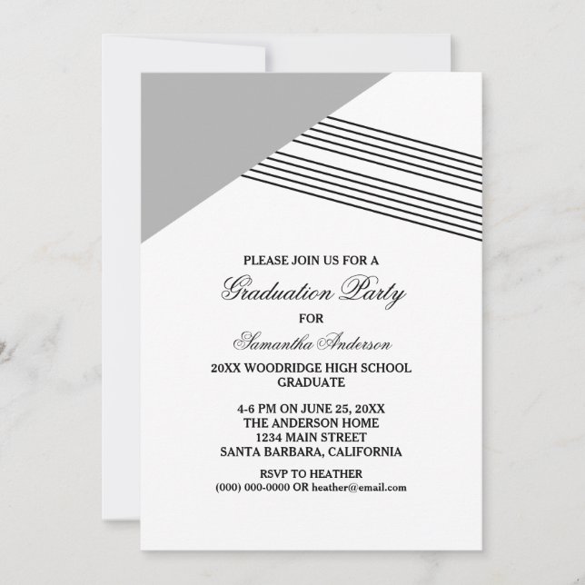 Invitation de la partie de graduation géométrique  (Devant)