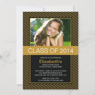 Invitation de la partie de graduation Gold Black P