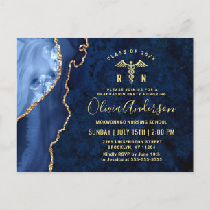 Invitation de la partie de graduation Gold Blue RN