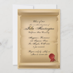 Invitation de la partie de graduation manuscrite e