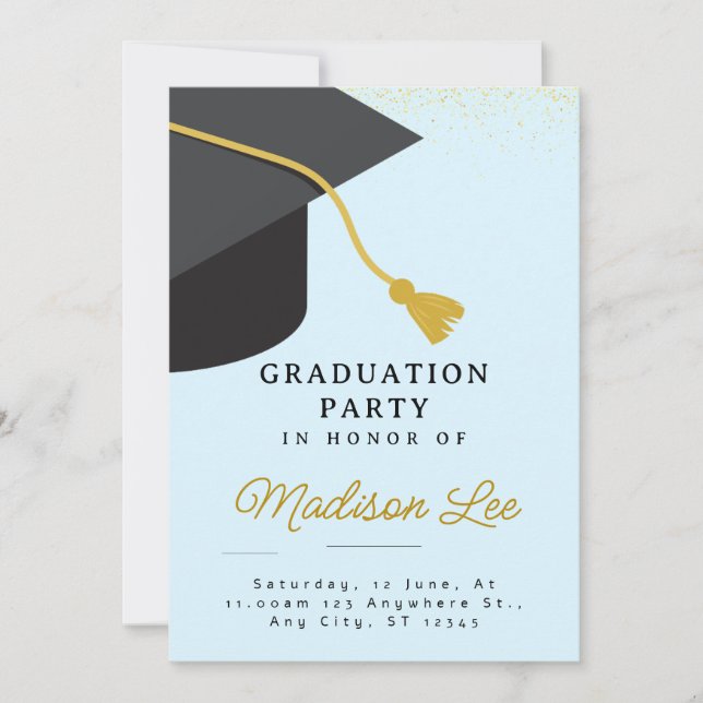Invitation de la partie de graduation minimaliste (Devant)