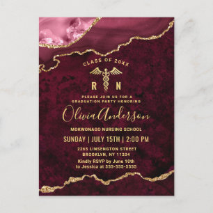 Invitation de la partie de graduation Red RN Gold