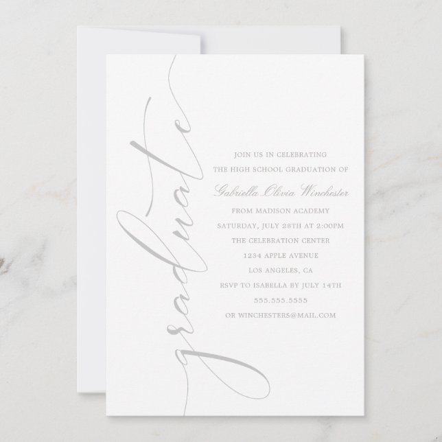 Invitation de la partie de graduation sophistiquée (Devant)