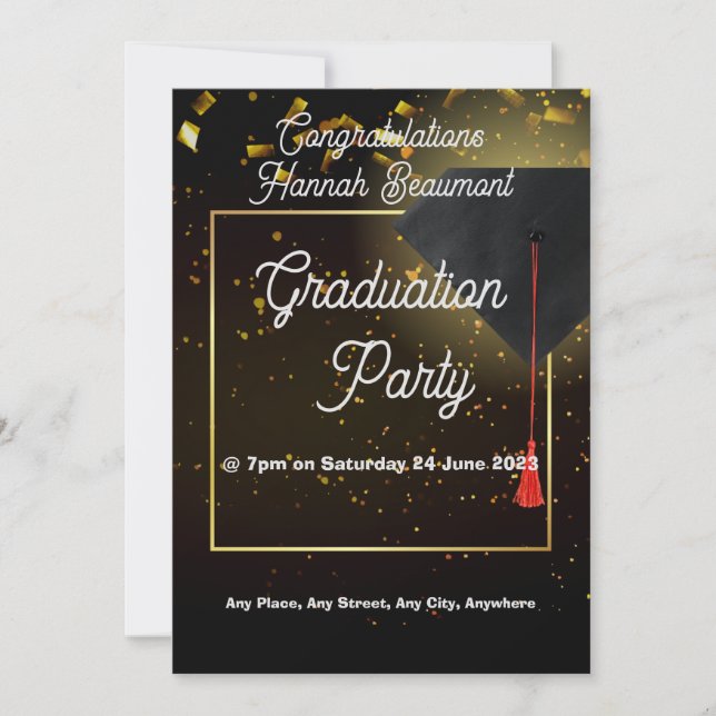 Invitation de la Partie de Graduation - texte modi (Devant)