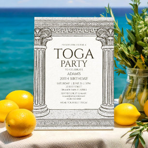 Invitation de la partie de Grecian Toga avec colon