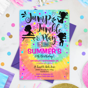 Invitation de la partie de gymnastique Sauter Tumb
