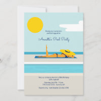 Invitation de la partie de la piscine de bronzage