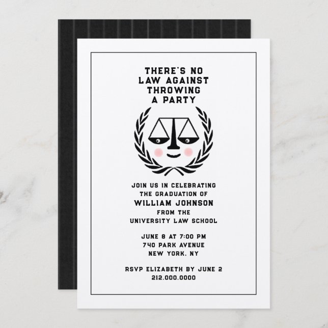 Invitation de la partie de l'école de droit (Devant / Derrière)