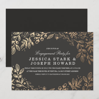 Invitation de la partie de l'engagement Fleurs de
