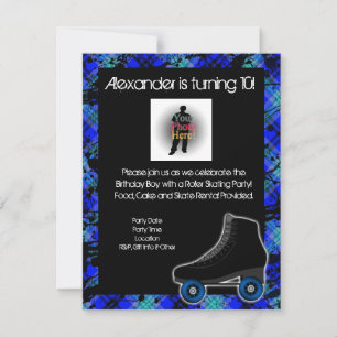 Invitation de la partie de patinage à roulettes pe