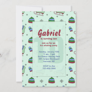 Invitation de la partie de patinage sur glace