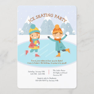 Invitation de la partie de patinage sur glace pour