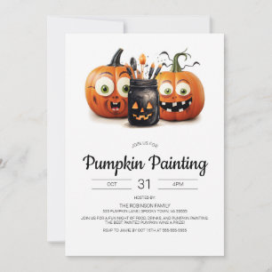 Invitation de la partie de peinture Citrouille d'H