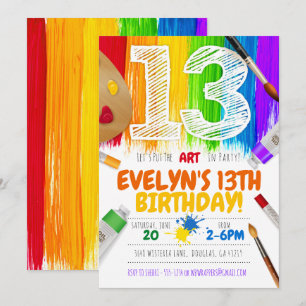 Invitation de la partie de peinture, fête d'annive