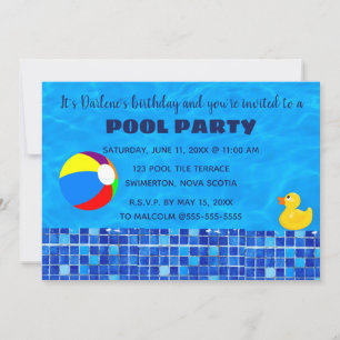 Invitation de la partie de pool à carreaux modifia